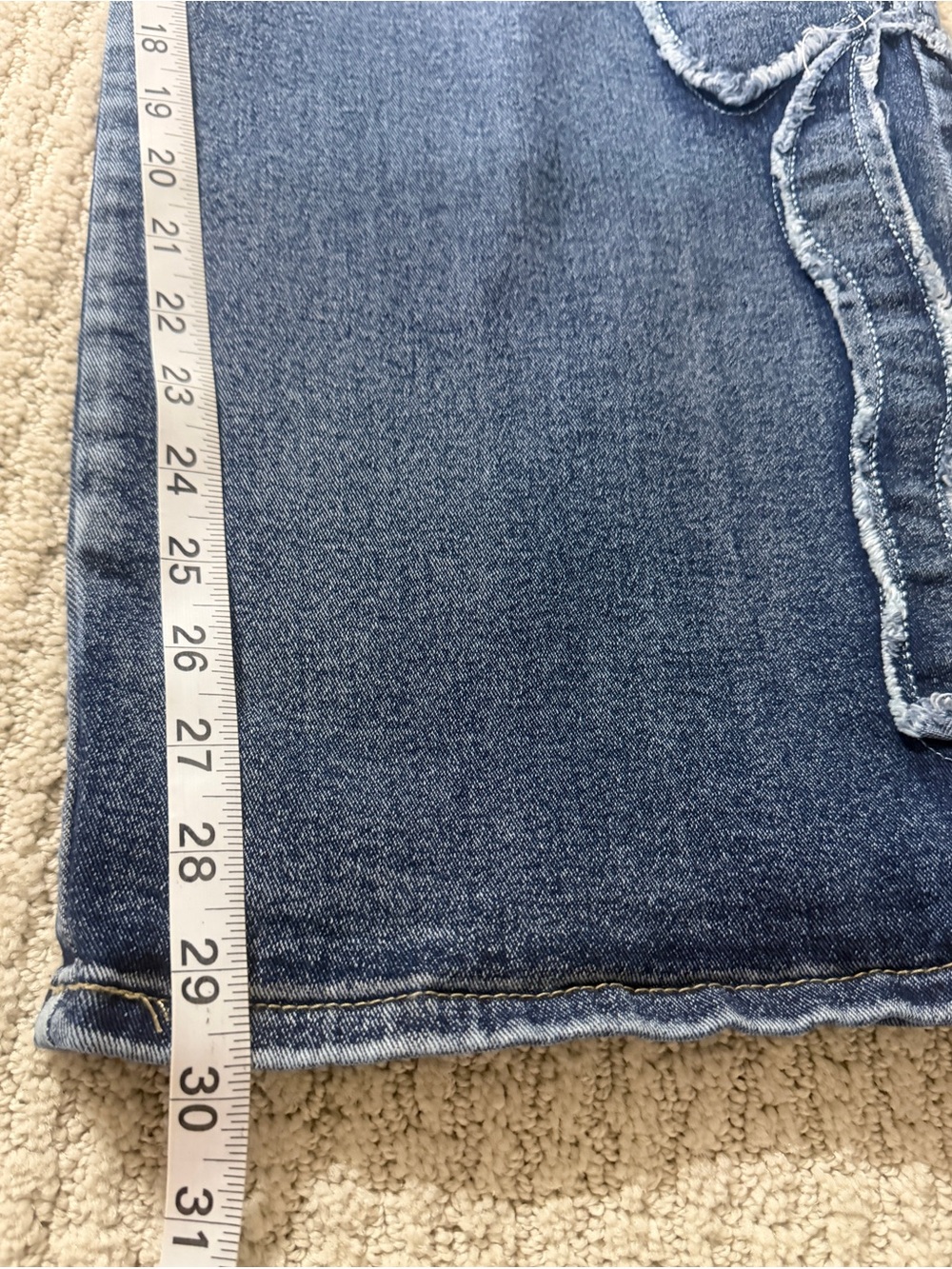 Telepatía Women's Mid-Blue Wide-Leg Jeans adorable with rare Frayed Bow Detail - Picture 9 of 9